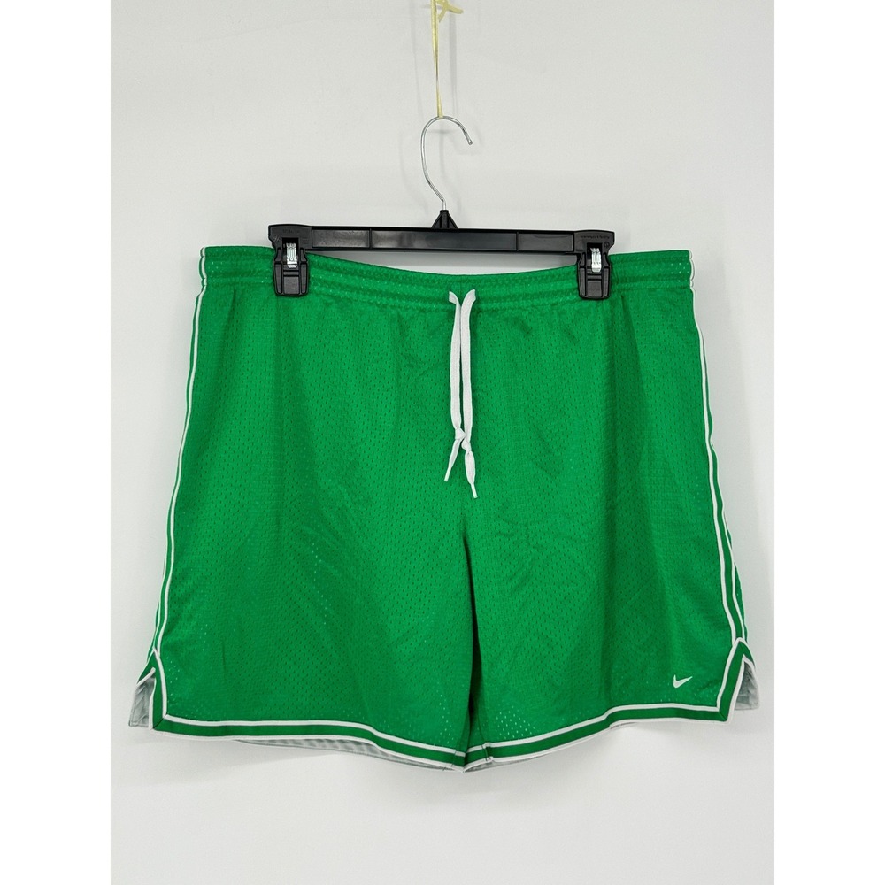 Vintage Nike Basketball Shorts Boys Size Large Green White Mesh Striped
